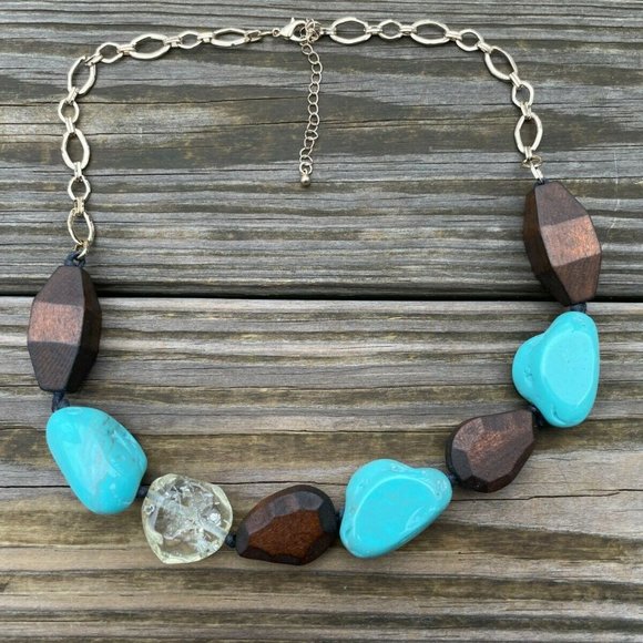 Nordstrom Women Necklace Multi Color WoodPlastic Beads Ladies Jewelry New - Picture 2 of 10